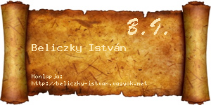 Beliczky István névjegykártya